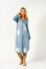 Load image into Gallery viewer, Long Sleeve Denim Dress