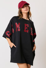 Load image into Gallery viewer, Cotton "Gameday" Sequin Tee Dress
