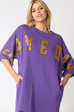 Load image into Gallery viewer, Cotton "Gameday" Sequin Tee Dress