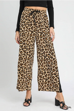 Load image into Gallery viewer, Drawstring Wide Leg Leopard Print Pants