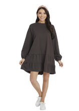 Load image into Gallery viewer, Black Sweatshirt Dress