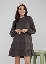 Load image into Gallery viewer, Black Sweatshirt Dress