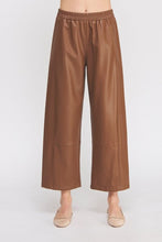 Load image into Gallery viewer, Leather Elastic Waist Wide Ankle Pant