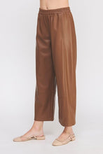 Load image into Gallery viewer, Leather Elastic Waist Wide Ankle Pant