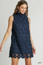Load image into Gallery viewer, Navy Sleeveless Lace Dress