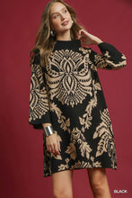 Load image into Gallery viewer, Two Tone Abstract Print Sweater Dress