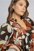 Load image into Gallery viewer, Rust Mix Floral Dress