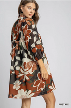 Load image into Gallery viewer, Rust Mix Floral Dress