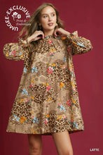 Load image into Gallery viewer, Floral Print High Neck Mini Dress