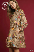Load image into Gallery viewer, Floral Print Tiered Long Sleeve Midi Dress