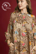 Load image into Gallery viewer, Floral Print Tiered Long Sleeve Midi Dress