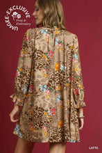 Load image into Gallery viewer, Floral Print High Neck Mini Dress