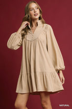 Load image into Gallery viewer, Corduroy Tiered Babydoll Dress