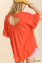 Load image into Gallery viewer, Round Neck Ruffle Sleeve Top