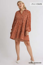 Load image into Gallery viewer, Burnt Orange Collar Split Babydoll Dress