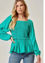 Load image into Gallery viewer, Square Neck Smocked Blouse