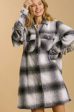 Load image into Gallery viewer, Plaid Shacket With Fringe Detail