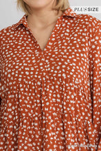 Load image into Gallery viewer, Burnt Orange Collar Split Babydoll Dress