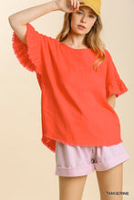 Load image into Gallery viewer, Round Neck Ruffle Sleeve Top
