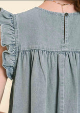 Load image into Gallery viewer, Denim Ruffle Sleeve Dress