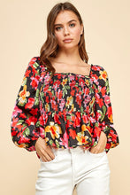 Load image into Gallery viewer, Black Floral Top