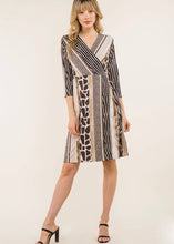 Load image into Gallery viewer, Mixed Animal Print Wrap Dress