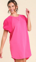 Load image into Gallery viewer, Pink Raglan Puff Sleeve Dress