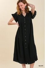 Load image into Gallery viewer, Black Ruffle Tiered Dress