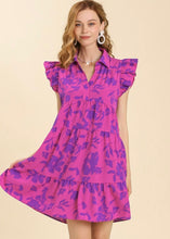 Load image into Gallery viewer, Magenta Ruffle Tiered Dress