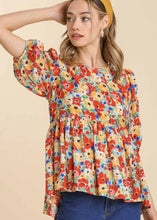 Load image into Gallery viewer, Floral Print Babydoll Top