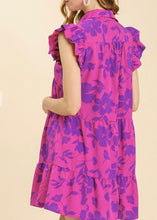 Load image into Gallery viewer, Magenta Ruffle Tiered Dress