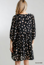 Load image into Gallery viewer, Animal Print Puff Sleeve Babydoll Dress