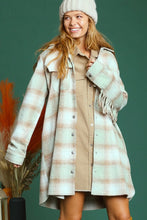 Load image into Gallery viewer, Plaid Shacket With Fringe Detail