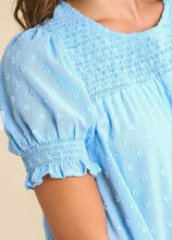Load image into Gallery viewer, Blue Dotted Tiered Dress