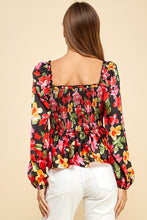 Load image into Gallery viewer, Black Floral Top