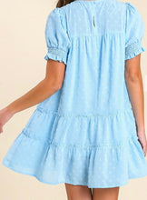 Load image into Gallery viewer, Blue Dotted Tiered Dress
