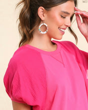 Load image into Gallery viewer, Pink Raglan Puff Sleeve Dress