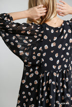 Load image into Gallery viewer, Animal Print Puff Sleeve Babydoll Dress