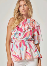 Load image into Gallery viewer, One Shoulder Multi Color Blouse