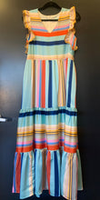 Load image into Gallery viewer, Multi Striped Tiered Dress