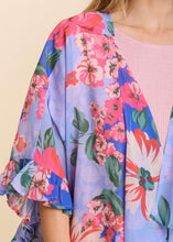 Load image into Gallery viewer, Floral Ruffle Sleeve Kimono