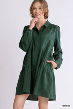 Load image into Gallery viewer, Textured Button Down Tiered Dress