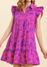 Load image into Gallery viewer, Magenta Ruffle Tiered Dress
