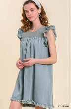 Load image into Gallery viewer, Denim Ruffle Sleeve Dress