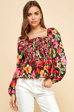 Load image into Gallery viewer, Black Floral Top
