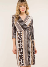Load image into Gallery viewer, Mixed Animal Print Wrap Dress