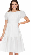Load image into Gallery viewer, Eyelet Tiered Midi Dress