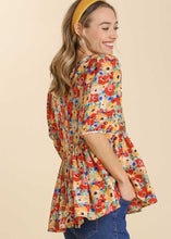 Load image into Gallery viewer, Floral Print Babydoll Top