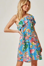 Load image into Gallery viewer, One Shoulder Multi Floral Dress