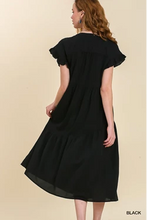 Load image into Gallery viewer, Black Ruffle Tiered Dress